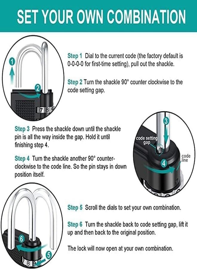 AmigozZ 4 Digit Combination Lock, Bag Lock, Number Lock for Bag, Luggage, Door Gate, Tool Box Padlock. 4-Digit Safe Pin Password Zinc Alloy Hand Bag Shape Number Combination Lock, 1 - Piece | Silver - Image 4